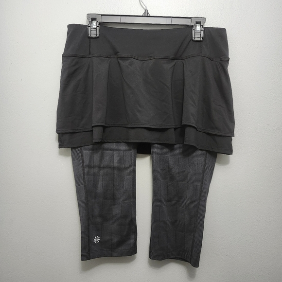 Athleta women's skort with long shorts size large black and gray - Picture 1 of 8